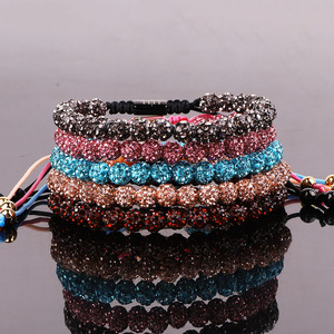 New Fashion Design Custom Logo Strass Polymer Clay Ball Perlen Makramee Armband für Frauen JBS12867 - Product Image 1