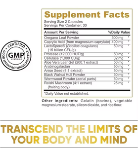 Capsules de nettoyage et de désintoxication Candida Halal GMP |   Nettoyage intestinal végétalien sans OGM |   Complément alimentaire pour la santé digestive en vrac, marque privée - Product Image 4