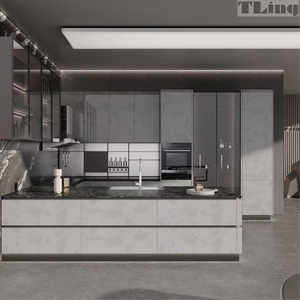 Tủ bếp công nghệ tiên tiến với ánh sáng sang trọng và rực rỡ bao gồm phụ kiện vòi bản lề bồn rửa - Product Image 3