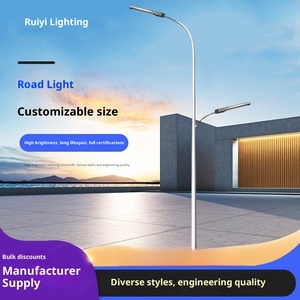 โคมไฟถนนข้างถนนแบบสองแขนยาว10/8/6เมตรใช้กลางแจ้งทำจากสังกะสี100W IP33 LED 380V - Product Image 3