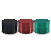Accessoires pour fumée Broyeur de vitres transparent Logo personnalisé Manivelle 63mm 4 pièces Meuleuse en alliage de zinc