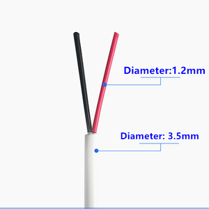 Venta al por mayor de fábrica AWM 2464 24AWG material de PVC cable de alimentación con cubierta de 2 núcleos blanco y negro - Product Image 1
