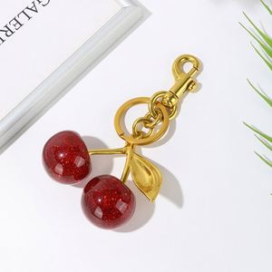 Wholesale Bulk 3D Crystal <b>Key</b> <b>Chain</b> Women Girl Bag Pendant Fashion Charms Keyring 3D Crystal Cherry Keychain - Product Image 4