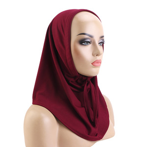 HZM-26144 Foulard Châle pour Femmes de Malaisie et d'Indonésie, Sous-Hijab Uni, <span class=keywords><strong>Bonnet</strong></span> Hijab Instantané - Product Image 5