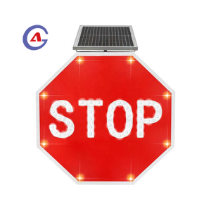GUANGAN Panneau <span class=keywords><strong>de</strong></span> sécurité routière durable en aluminium à énergie solaire certifié FCC ROHS <span class=keywords><strong>Radar</strong></span> clignotant «Stop» pour l'utilisation sur la chaussée - Product Image 1