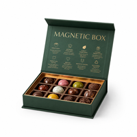 Caja de Regalo de Chocolate Biodegradable de Lujo con Logotipo Personalizado, Caja de Papel para Alimentos con Separadores, Laminación Mate y Tapa Abatible