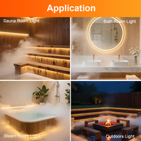 Bande LED flexible résistante à la chaleur et aux hautes températures pour sauna à vapeur, éclairage extérieur en silicone étanche IP68 COB LED