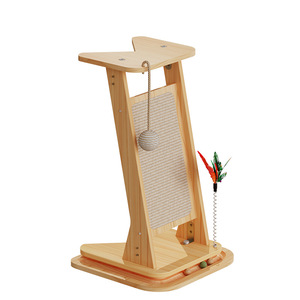 Solid Wood Sisal Cat Scratching <b>Post</b> With <b>Toy</b> For Indoor Cats Anti Scratch Furniture Protector - Product Image 5