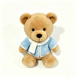 Oso de peluche personalizado en tonos neutros, lindo oso de peluche, oso de peluche con diseño de copo de nieve, oso de peluche en azul pastel. - Product Image 2