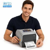 Printer Label Barcode Thermal Transfer Desktop RFID Zebra ZD621 dengan Antarmuka USB 300 DPI Tersedia untuk Pencetakan RFID UHF
