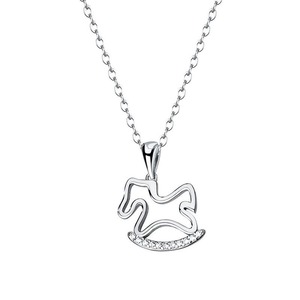 Colliers pendentifs carrousel en strass <span class=keywords><strong>à</strong></span> thème contes de fées pour femmes et filles, <span class=keywords><strong>bijoux</strong></span> créatifs avec chaîne de clavicule, accessoires quotidiens - Product Image 1