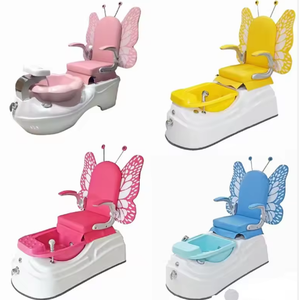 โซฟาทำเล็บเด็กดีไซน์ใหม่ ไฟ LED สีสันสดใส หรูหรา สีชมพู สำหรับร้านทำเล็บเด็ก เก้าอี้นวดสปาสำหรับเด็ก - Product Image 5