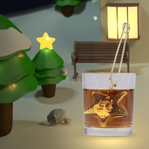รูปทรงต่างๆสแตนเลสสตีลชา Infuser ทองที่มีด้ามยาว