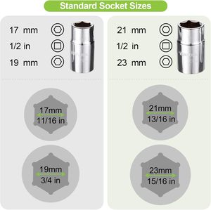 1/2 clé à ergots télescopique d'entraînement outils de réparation de pneus dissolvant d'écrou de <span class=keywords><strong>roue</strong></span> avec toile de stockage de douilles 17/19mm et 21/23mm - Product Image 5