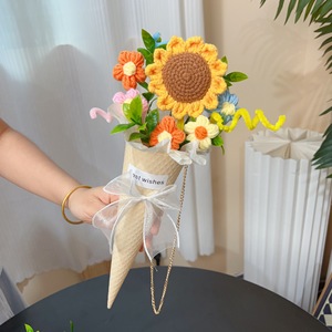 Ramo <span class=keywords><strong>de</strong></span> Flores <span class=keywords><strong>de</strong></span> Limpiapipas Hecho a Mano, Flores <span class=keywords><strong>de</strong></span> <span class=keywords><strong>Girasol</strong></span> <span class=keywords><strong>de</strong></span> Limpiapipas, Flores Tejidas a Mano, Regalo para Mujeres, Día <span class=keywords><strong>de</strong></span> la Madre - Product Image 4