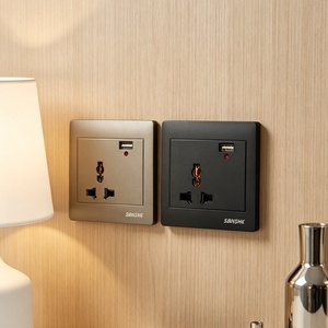 SANSHE Nuovo Design Interruttore a Pulsante da Parete Pannello Completo Presa Elettrica Domestica Standard UK/US con USB - Product Image 4