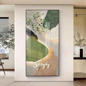 لوحة فنية لا تزال الحياة مجردة للممر الإسكندنافي خلفية غرفة المعيشة لوحة خضراء - Product Image 2