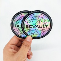 Etiquetas de Vinilo Holográficas Personalizadas con Logotipo Brillante, Impresas a Medida, con Corte Troquelado, para Promoción en Supermercados