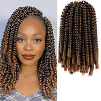 Vente en gros 12 pouces 20 Brins Printemps Twist Crochet Tresses Courtes Bouclés Synthétiques Extension de Cheveux Crépus Bouclés Tressage Cheveux