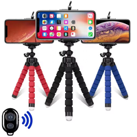 Support de téléphone pliable avec support à clip Mini support de téléphone Flexible caméra Selfie monopode trépieds support pour diffusion en direct