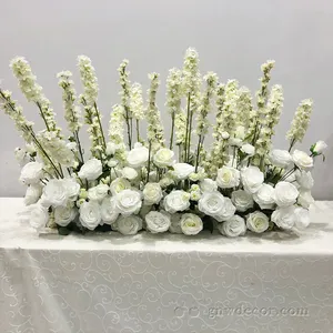 GNW Hot Sale Artificial Flower Silk Flowers table runner bouquet decor for wedding car Centerpieces Marriage Rose