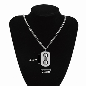 Dumbbell Design Pendants Necklaces Stainless Steel Jewelry Highly Polished Cuban <b>Chain</b> Statement Jewellery - Product Image 6