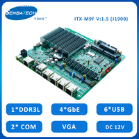 Carte mère industrielle embarquée sans ventilateur J1900 4 Lan DDR3L SATA MSATA VGA 2 COM 6 USB SIM PS2 WIN Linux 12V