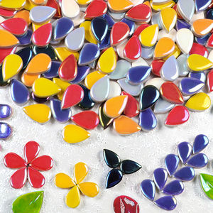 <span class=keywords><strong>Mosaicos</strong></span> Iridiscentes en Forma de Lágrima, Azulejos de Cerámica para Manualidades, Decoración de Habitaciones Infantiles, <span class=keywords><strong>Mosaicos</strong></span> de Gota de Agua - Product Image 3