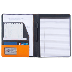 Quà Tặng Khuyến Mại Tùy Chỉnh Da PU Cartera Cá Nhân In Thư Mục Đen Cho Tài Liệu A4 Bản Đồ Danh Mục Đầu Tư - Product Image 4