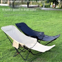 Chaise lune avec repose-pieds, chaise longue pliante d'extérieur, chaise de camping portable en acier au carbone et tissu Oxford, design pour un style de vie décontracté