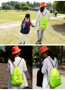 Sac à dos à cordon de serrage de style décontracté, grande capacité, imperméable, en polyester 210D, respirant, séchage rapide, logo personnalisé - Product Image 4