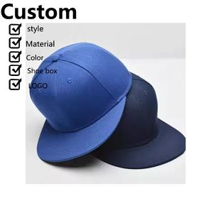 หมวกแก๊ปแบบ Snapback คุณภาพสูง ปักโลโก้ตามสั่ง ผ้าฝ้าย 5 หรือ 6 แผง ปีกแบน สไตล์สปอร์ต หมวกเบสบอล - Product Image 1