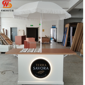 Nouvelle Arrivée Chariot à Bonbons Pliant Moderne d'Extérieur avec Parasol, Logo LED et Bac Personnalisé pour Mariages et Événements - Product Image 1