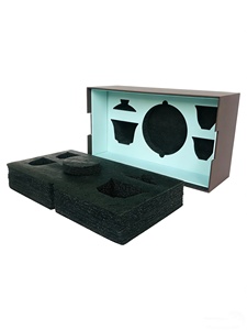 Boîtes rigides en carton gris recyclable <span class=keywords><strong>de</strong></span> haute qualité sur mesure avec des plateaux intérieurs en mousse EPE et impression quadrichromie pour services à thé - Product Image 1
