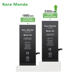 Bateria de reposição para iPhone 6 Kara Manda com logotipo personalizado, bateria de alta capacidade 2350mAh com baterias para iPhone