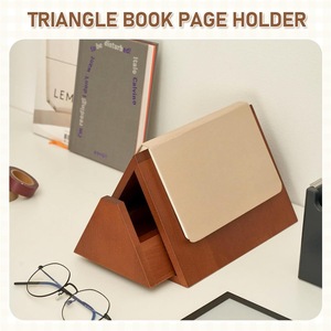 Estantería de madera para escritorio, soporte triangular para libros, estante de lectura para el hogar y la Oficina, Material de madera de una sola capa - Product Image 3