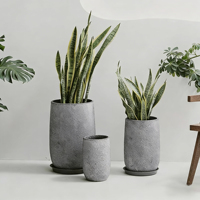 Pots de fleurs modernes en fibre de verre, profonds, grand diamètre, sur pied, pour extérieur, maison et jardin