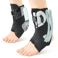 Attelle de cheville stabilisatrice à compression réglable avec sangle, talon ouvert, ressort et support en aluminium anti-entorse – Offre Spéciale