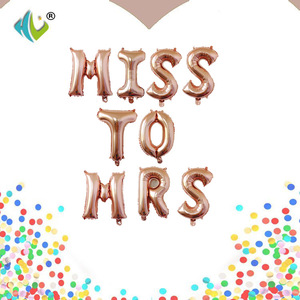 Set di Palloncini in Foil a Forma di Lettere da MISS a MRS, 16 Pollici, <span class=keywords><strong>Oro</strong></span>, Argento, <span class=keywords><strong>Oro</strong></span> Rosa per Decorazioni di Matrimoni, Feste di Fidanzamento - Product Image 2