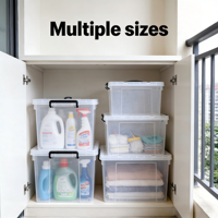 Boîte de rangement blanche grande capacité en gros avec roulettes, boîte de rangement en plastique transparent avec couvercle pour jouets et articles divers