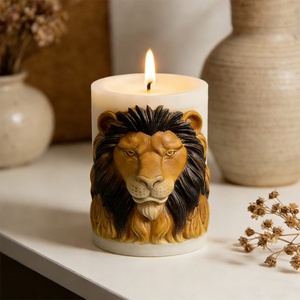 Moule à bougie parfumée UNIMOUND Lion, DIY, diffuseur d'aromathérapie de bureau, ornement en pierre, animal en silicone, fabriqué en Chine, forme irrégulière - Product Image 1