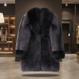 Manteau de luxe pour homme en fourrure de renard véritable, imperméable, réversible, rembourré de duvet, surdimensionné, taille plus - Product Image 2