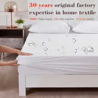 Drap-housse imperméable en tissu tricoté doux coton/polyester avec film TPU respirant, protège-matelas pour hôtel, gîte, vente en gros