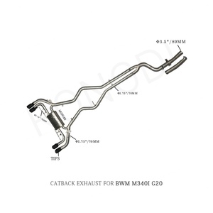 High-performance Valvetronic Catback Exhaust With Rear Exhaust Muffler & Tips for Bmw M340I G20 2020-2023 3.0T B58 Exhaust Pipe - Product Image 2