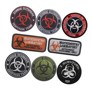 Patchs tactiques de moral en tissu non-tissé, motif brodé, équipe de réponse aux épidémies de zombies, avec fixation auto-agrippante pour brassard - Product Image 3
