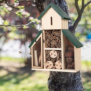 แมลงไม้ Hive Insect Lodge เป็นที่อยู่อาศัยไม้ไผ่แขวนกลางแจ้งสําหรับผึ้<span class=keywords><strong>ง</strong></span> ผีเสื้อ และแมล<span class=keywords><strong>ง</strong></span>แมลงสาบ - Product Image 4