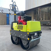 Mini-compacteur routier diesel 860 kg, autoporté, 530 kg, 790 kg, à double tambour, vibrant hydraulique, 30 kN, pour compactage de sol