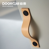 Dooroom pegangan furnitur kuningan anti-tabrakan lapisan pertama kulit sapi asli Nordic lemari pakaian Modern lemari kabinet kenop