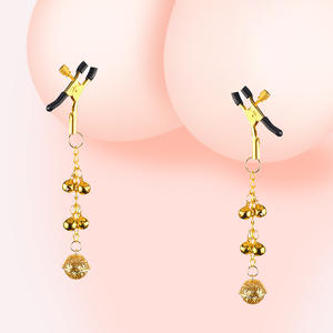성인용 친밀감 장난감 SM 골든 벨 니플 클램프 요니 클램프 체인 태슬 클립 - Product Image 1