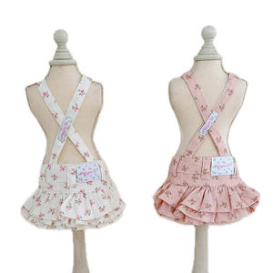 Vente directe d'usine, jupe de princesse polyvalente en coton floral pour animaux de compagnie, chat et chien, demi-corps, costume à bretelles - Product Image 1